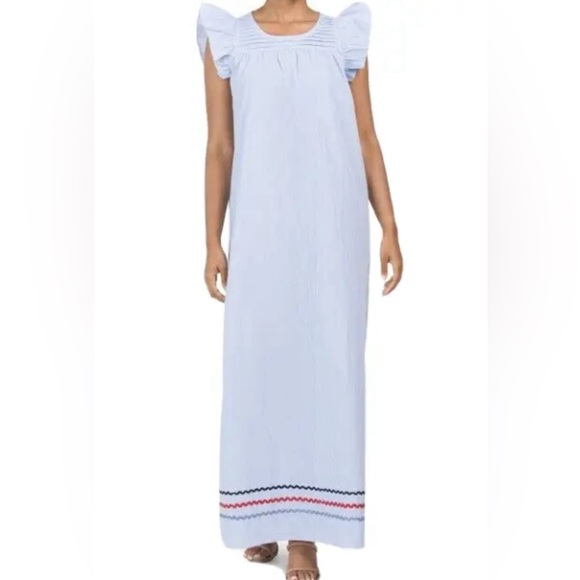 Sail to Sable | Dresses | Sail To Sable Blue White Striped Red Rick ...